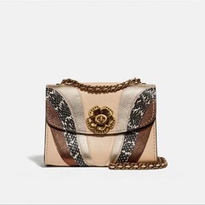 Coach Beige and Brown Leather Shoulder Bag